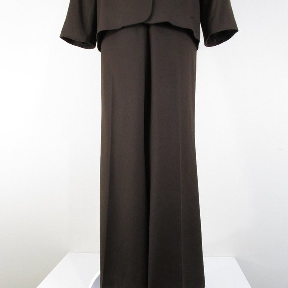 SOLDTalbots Solid Dark Brown Wool Pant Suit 10 Formal Career - Picture 3 of 11